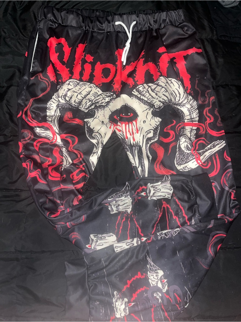 Slipknot all over Graphic Black Red Skull Joggers size xxl